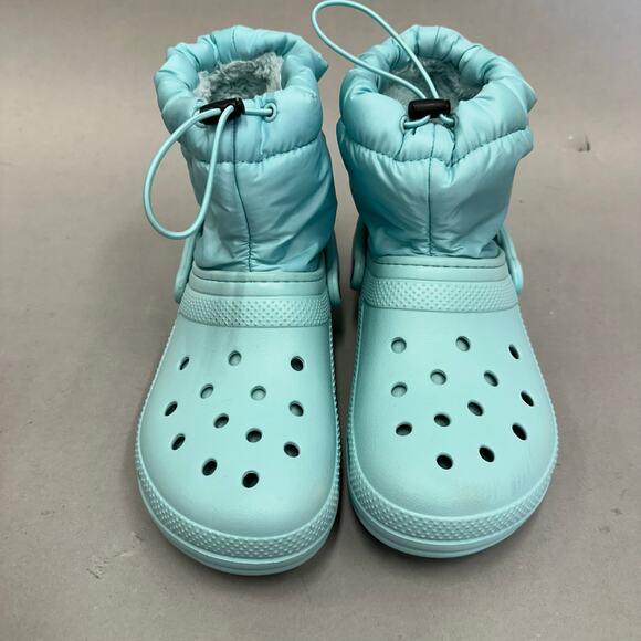 Crocs Classic Lined Neo Puff Boot in Aqua Slip On Women's Size 9 Men's 7 - Picture 6 of 14